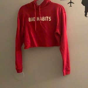 Red crop top sweater
